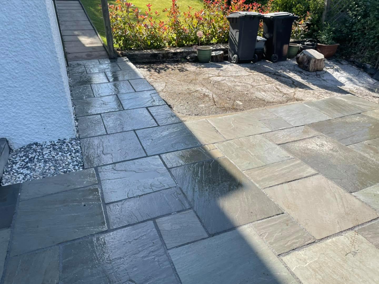 A little break from porcelain this week with an Indian sandstone installation,complimenting the character of the building and surroundings