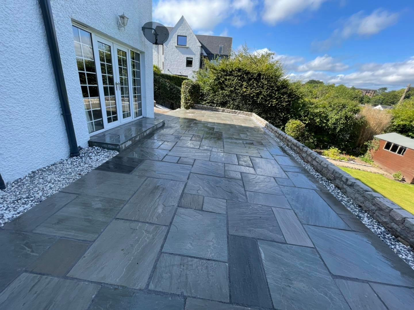 A little break from porcelain this week with an Indian sandstone installation,complimenting the character of the building and surroundings